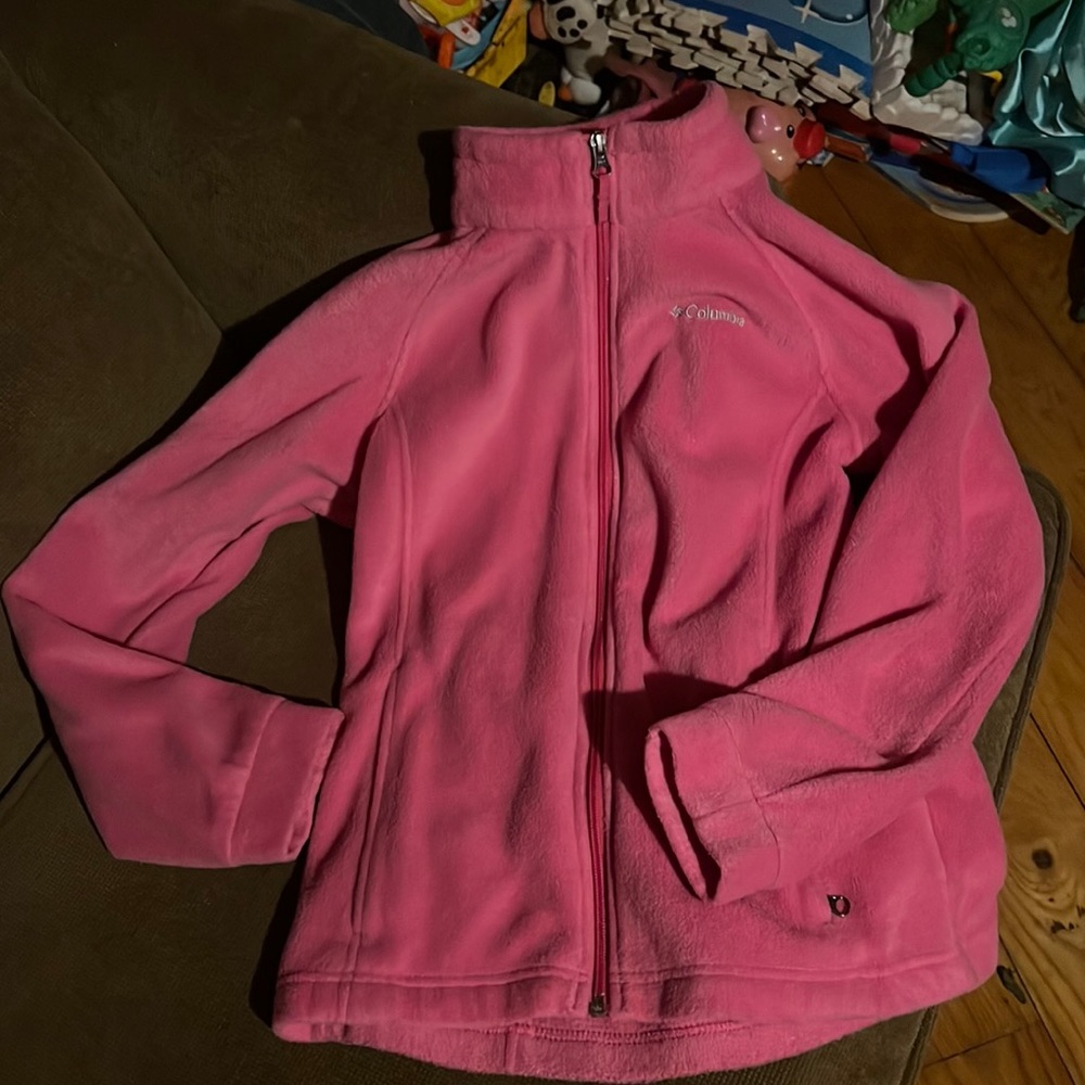 Columbia Girls Lg Fleece Jacket Pink.